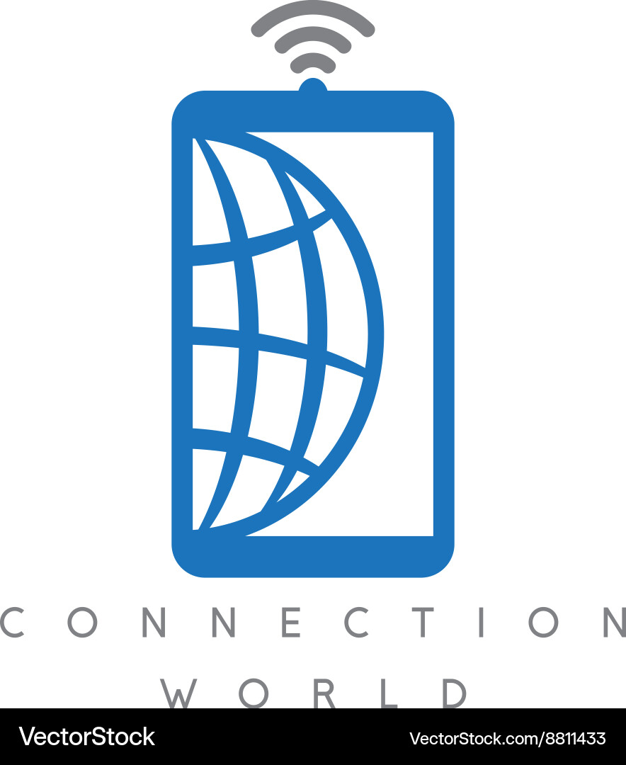 Globe in mobile phone abstract design template Vector Image