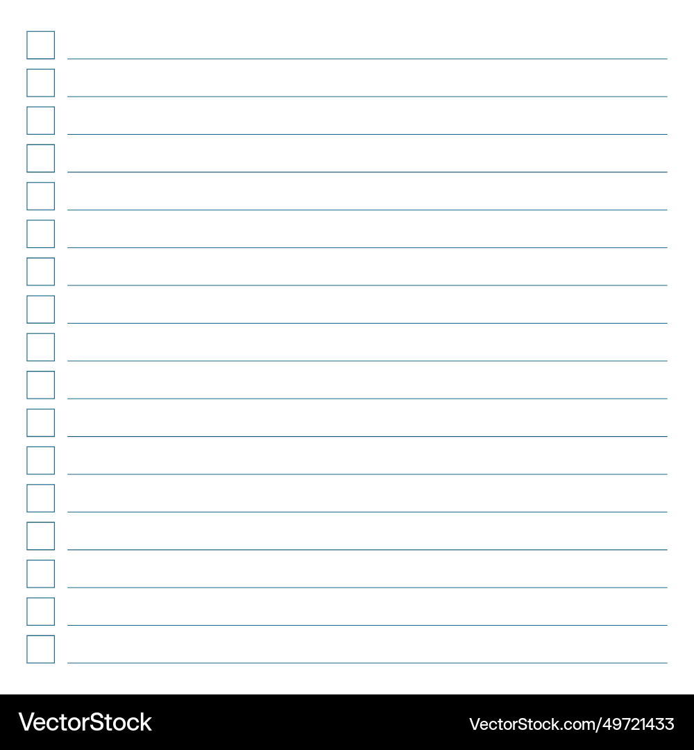 Graph paper printable to do list with check boxes Graph paper printable to do list with check boxes vector image