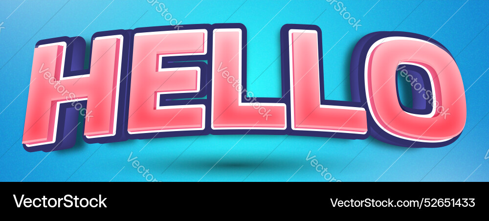 Hello text editable effect Hello text editable effect vector image