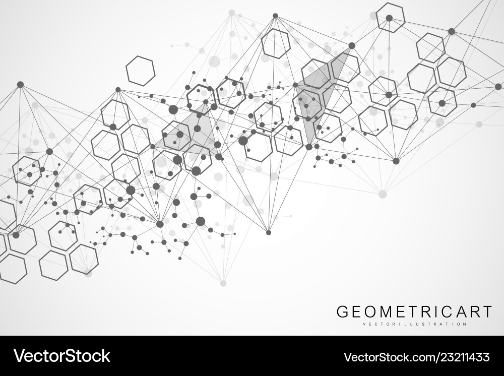 Hexagonal Data Network vector image