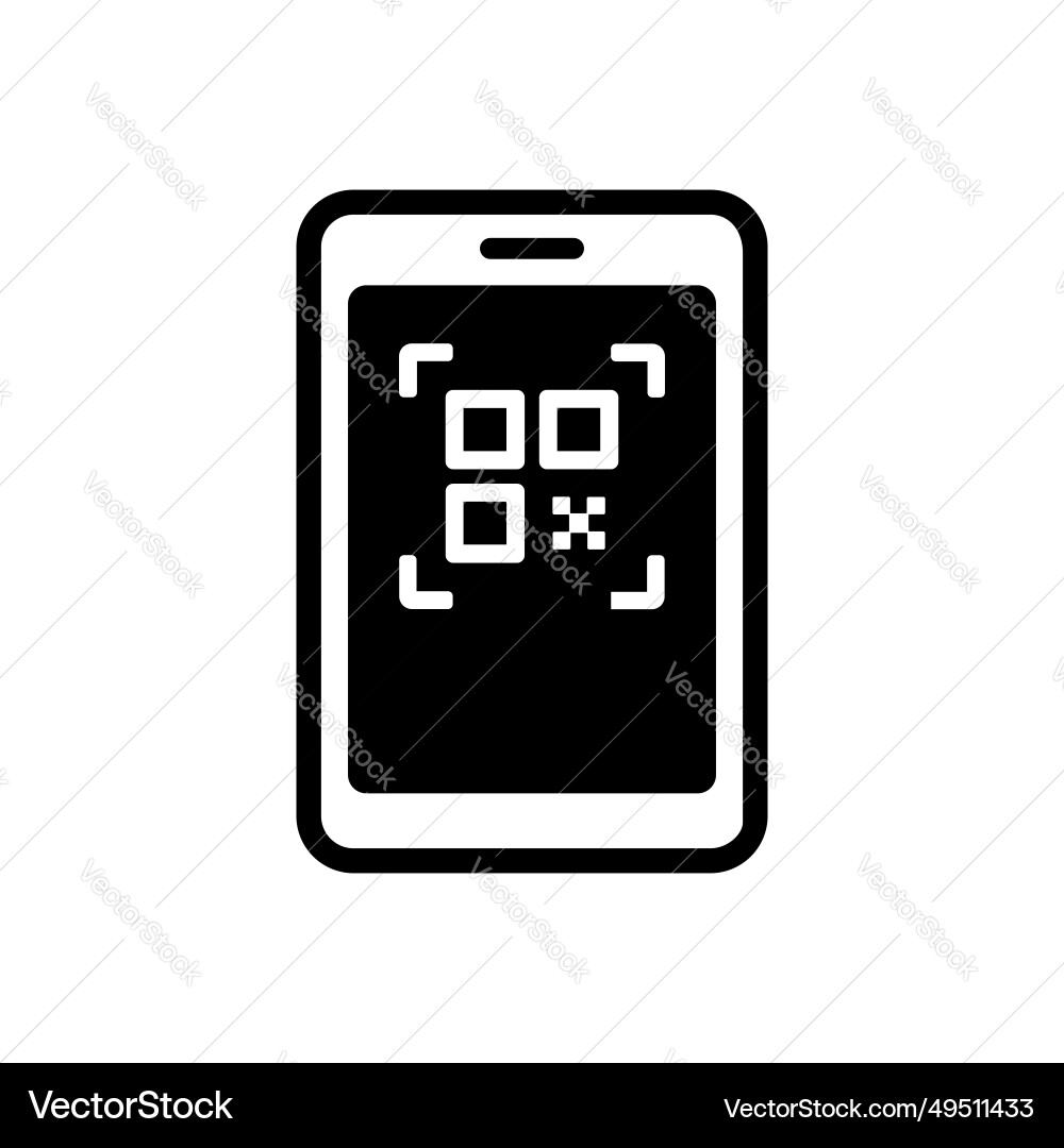 Icon of scanning qr code with smartphone Icon of scanning qr code with smartphone vector image