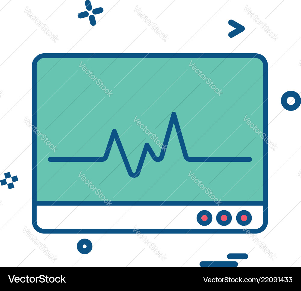 Lcd heart rate monitoring icon design Vector Image