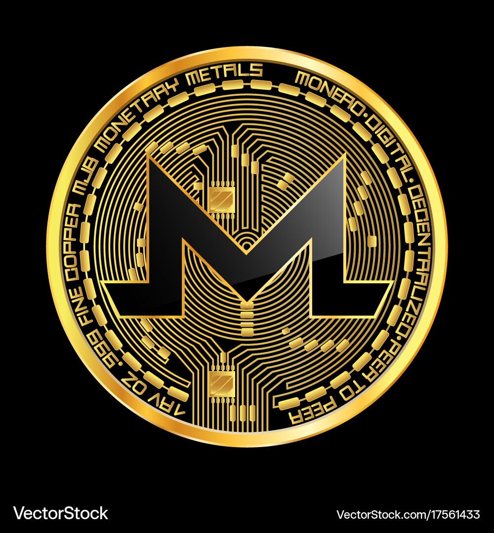 Monero Golden Symbol Cryptocurrency – Royalty-Free Vector | VectorStock