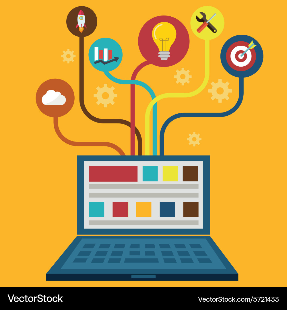 Network and responsive adaptive web design vector image