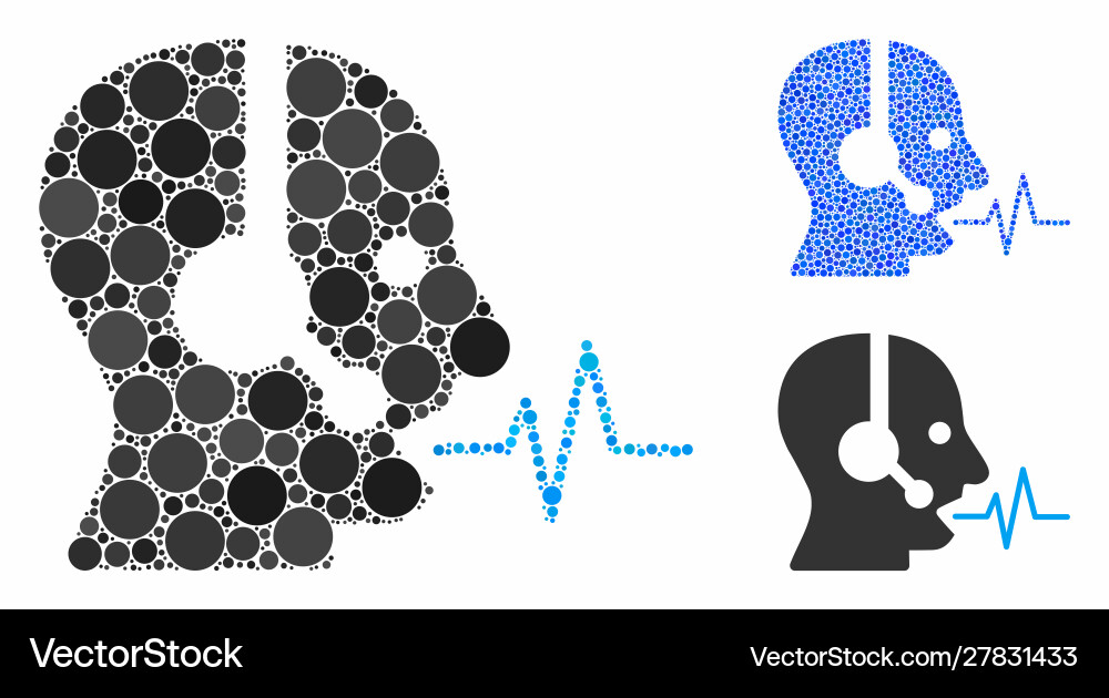 Operator speech composition icon spheric items Operator speech composition icon spheric items vector image