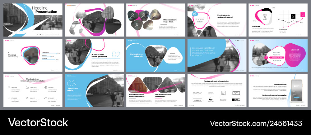 Presentation template elements for slide Presentation template elements for slide vector image
