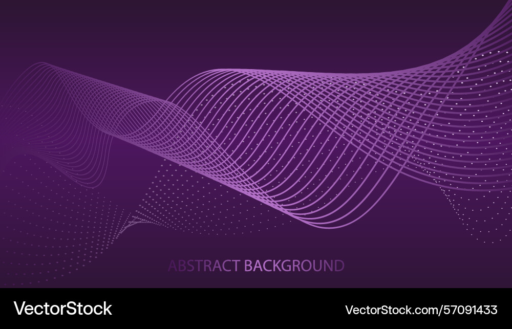Purple abstract wave background with flowing lines Vector Image