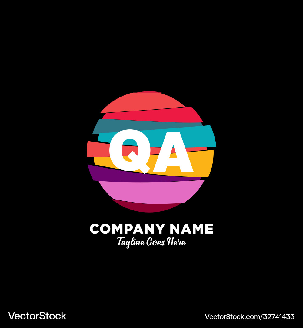 Qa initial logo with colorful template Qa initial logo with colorful template Vector Image
