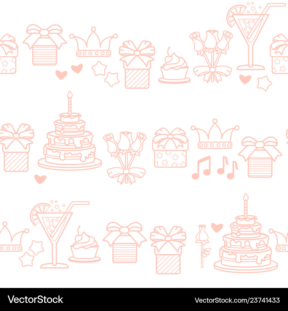 Seamless pattern with linear icons Vector Image
