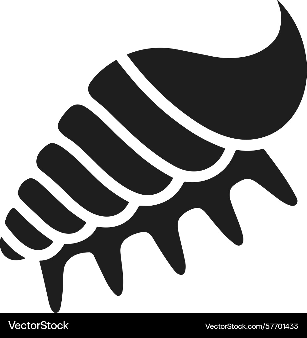 Seashell silhouette minimal ocean shell Vector Image