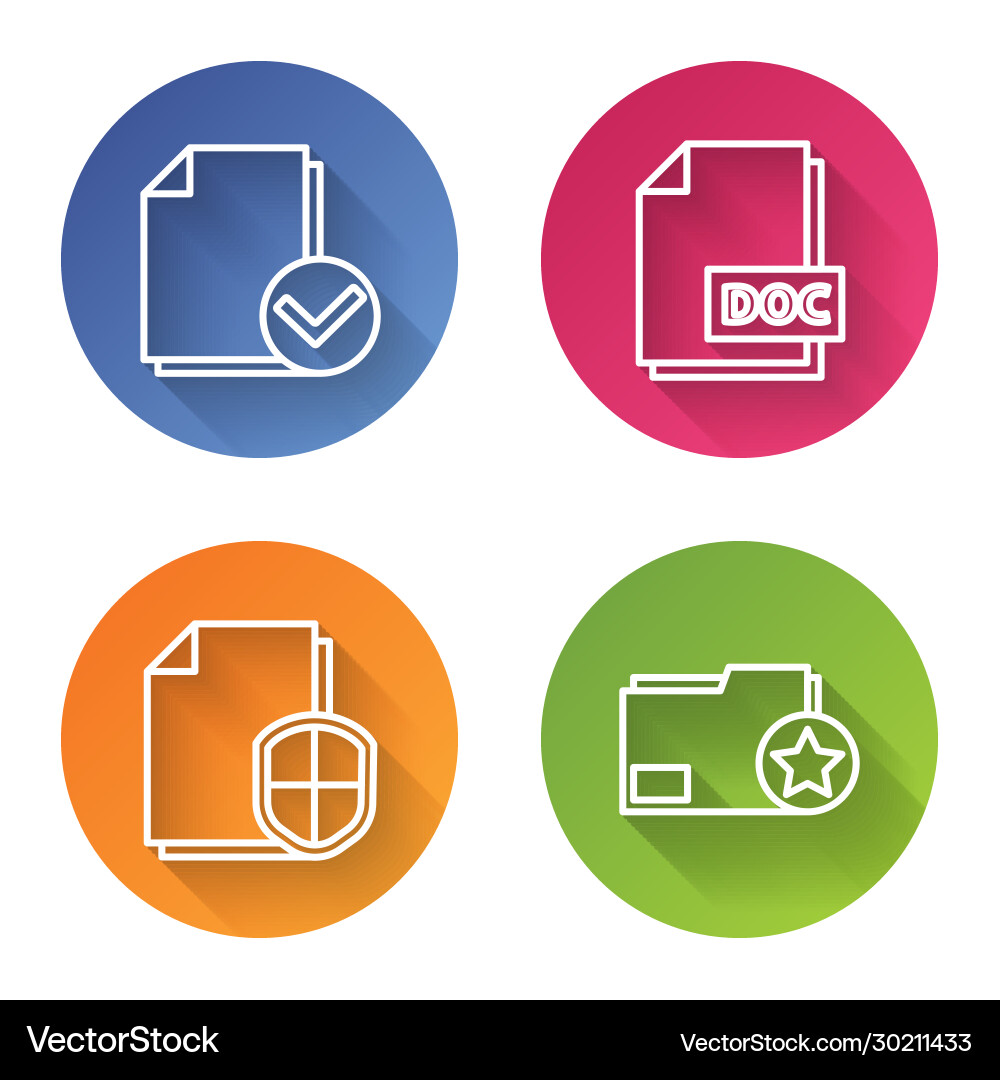 Set line document and check mark doc file Set line document and check mark doc file vector image