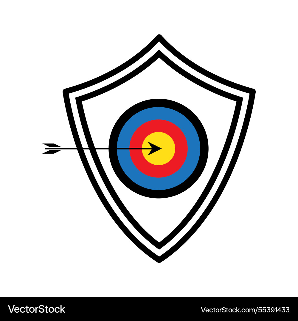 Shield with arrow target Shield with arrow target vector image