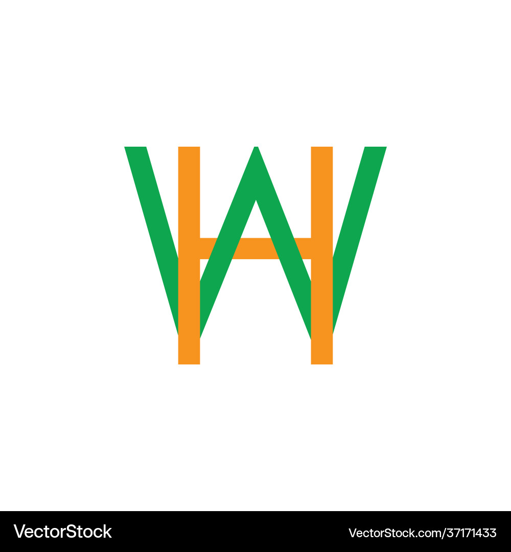 Simple HW Linked Logo Vector Image