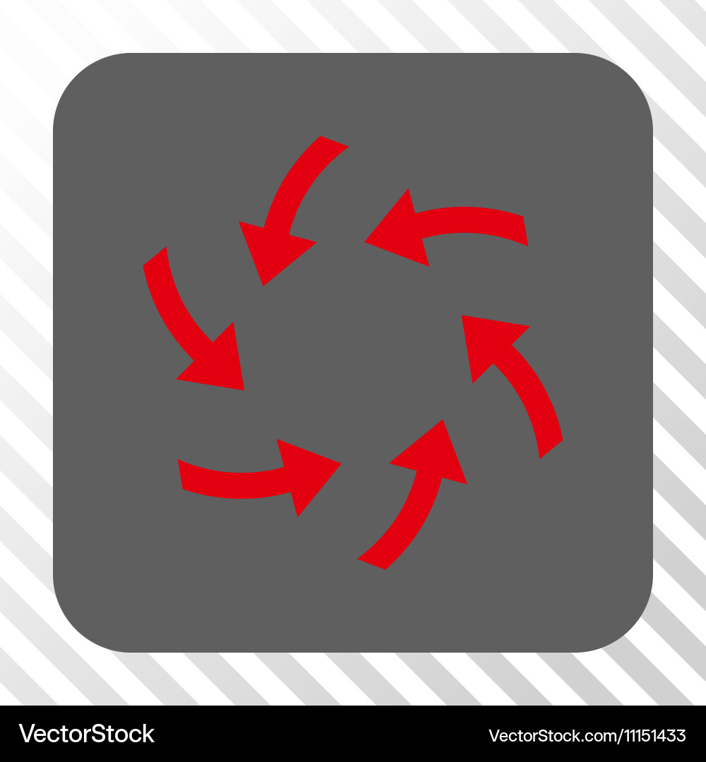Swirl arrows rounded square button Vector Image