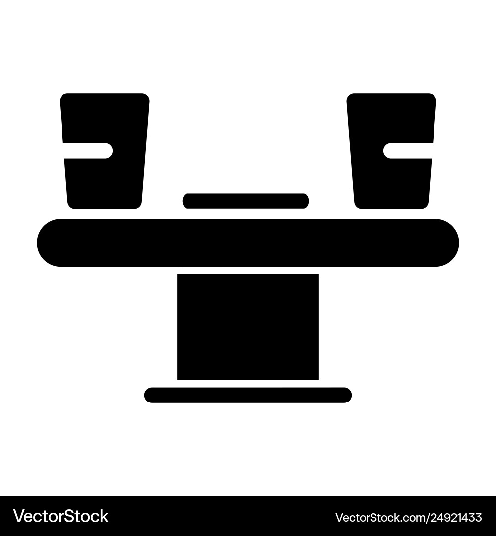 Thin line icon table and cups cafe Thin line icon table and cups cafe Vector Image