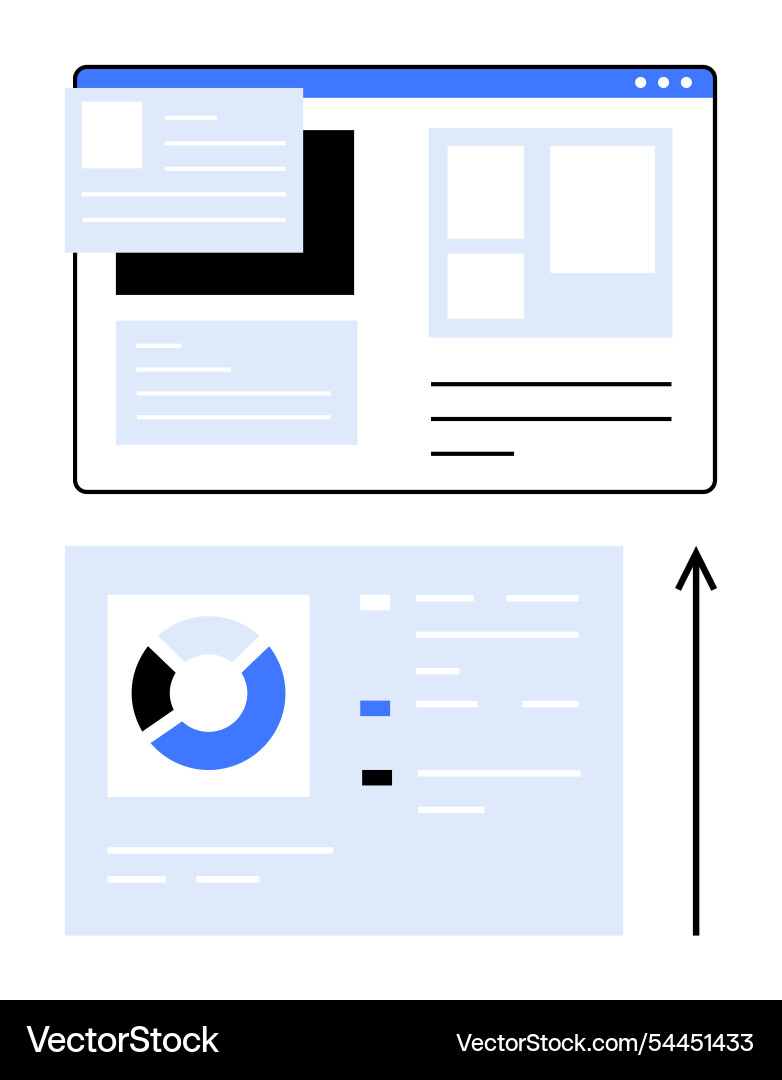 User interface design with data visualization User interface design with data visualization vector image