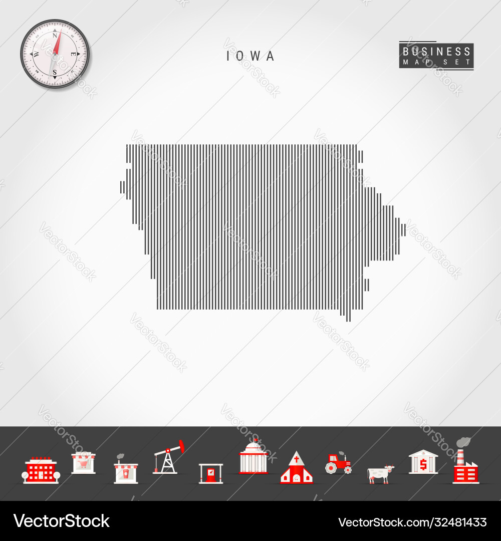 Vertical lines pattern map iowa striped Vertical lines pattern map iowa striped vector image