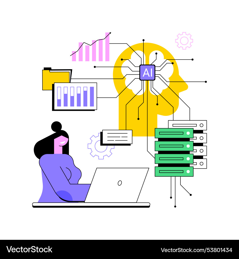 Ai-optimized data management solutions abstract Ai-optimized data management solutions abstract Vector Image