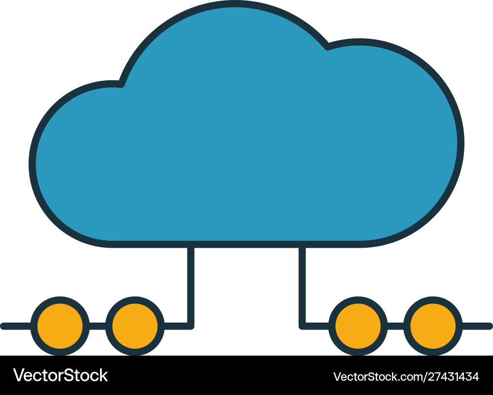 Cloud hosting icon outline filled creative element Vector Image