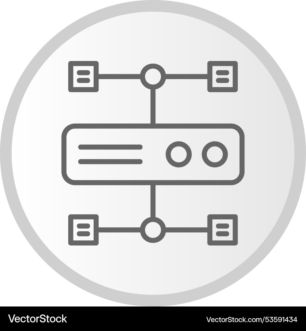 Cluster computing line circle grey icon vector image