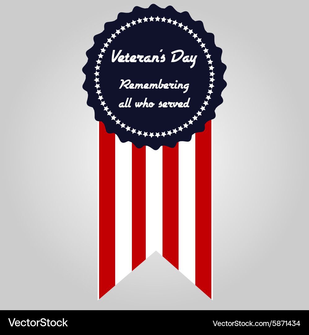 Colored background with text for veterans day Vector Image