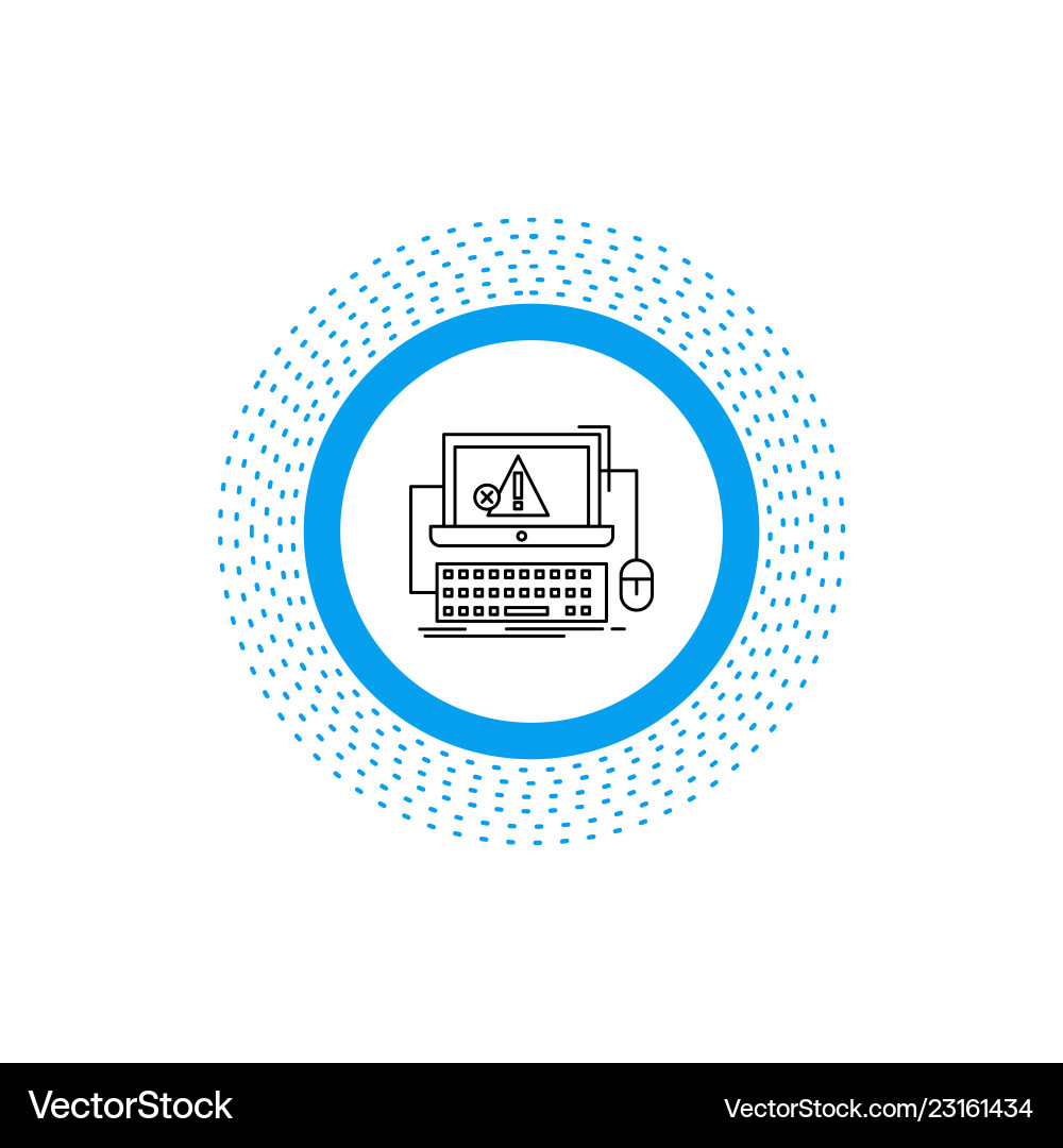 Computer crash error failure system line icon Computer crash error failure system line icon vector image
