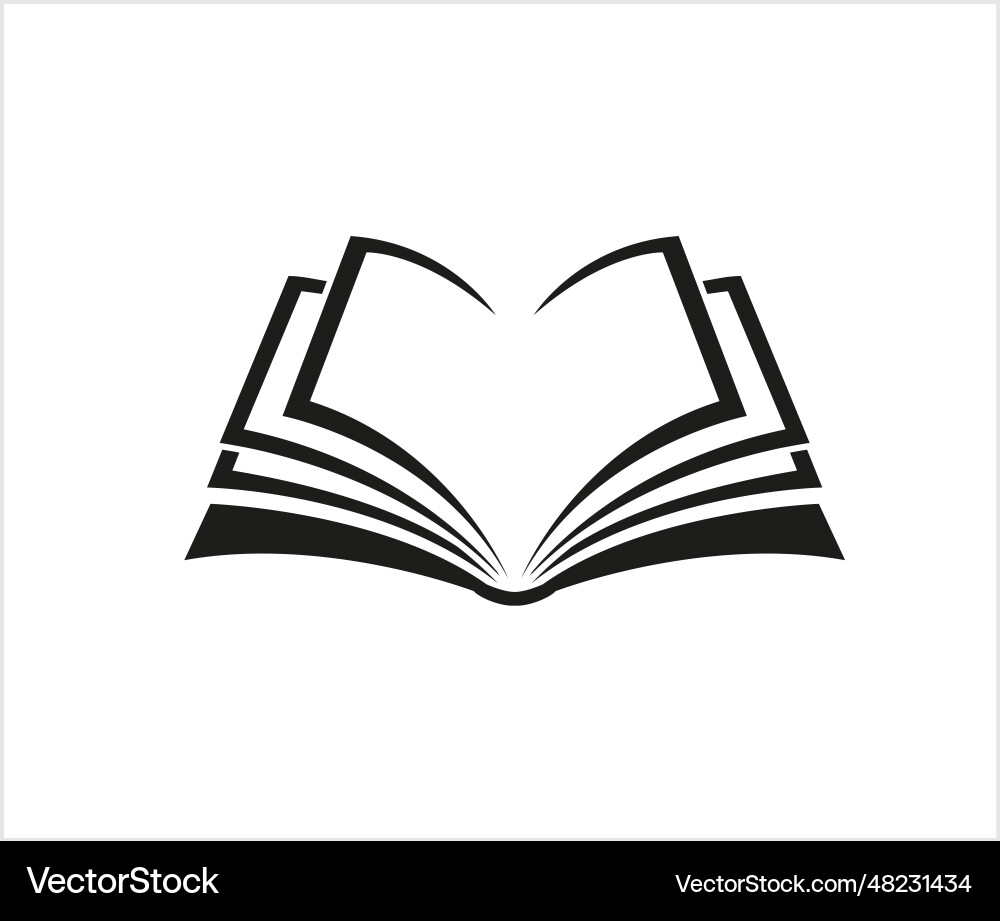 Creative black open book logo design Royalty Free Vector