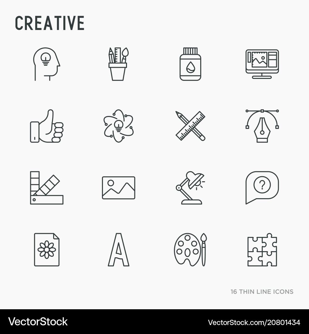 Creative thin line icons set Creative thin line icons set vector image