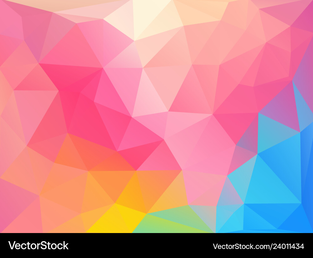 Flat retro color geometric triangle background vector image