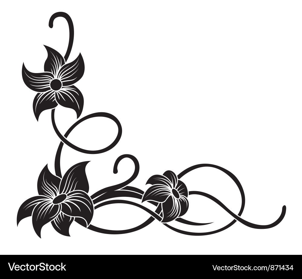 Floral corner vector image