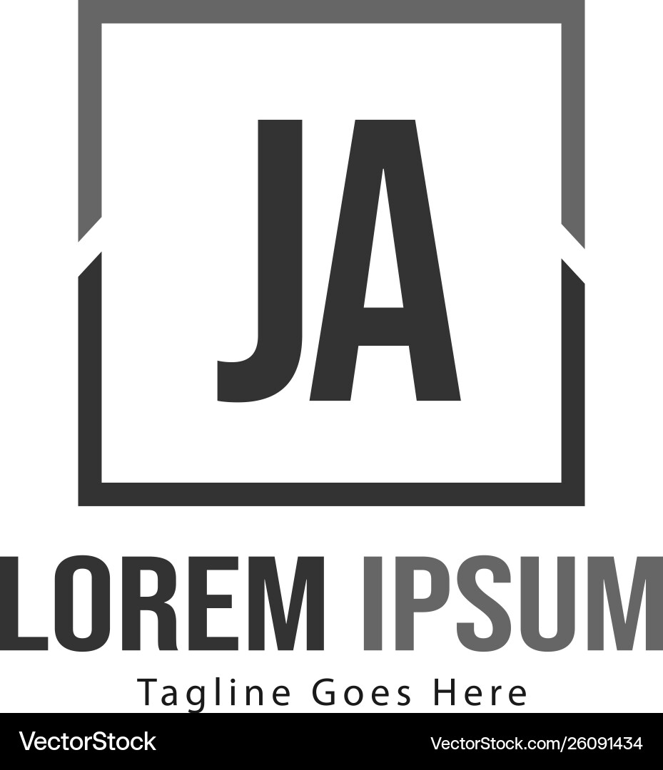 Initial ja logo template with modern frame Vector Image