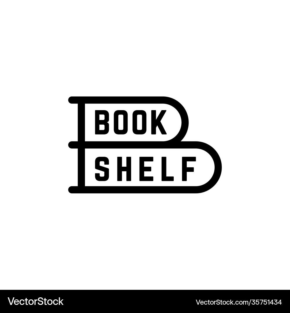 Linear sign for bookshelf vector image