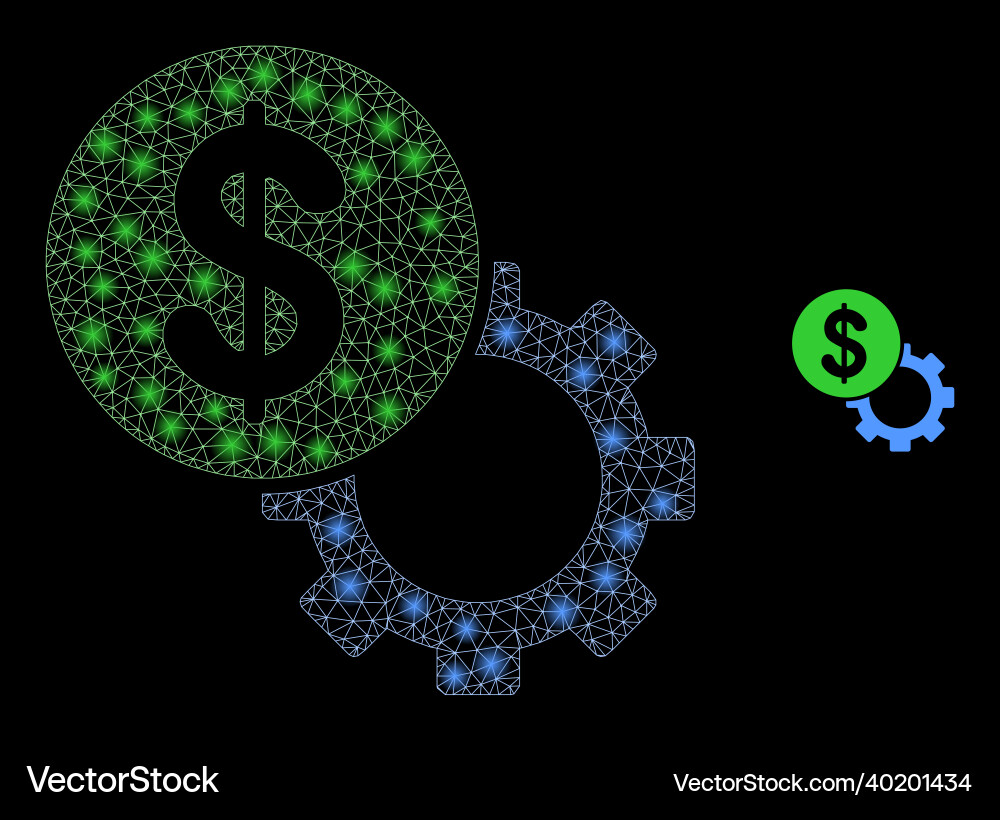 Mesh net dollar setup gear with majestic vector image