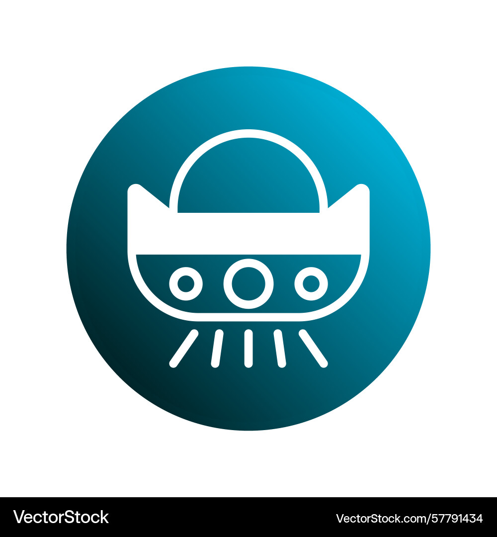 Minimalistic ufo spaceship icon on a gradient Vector Image