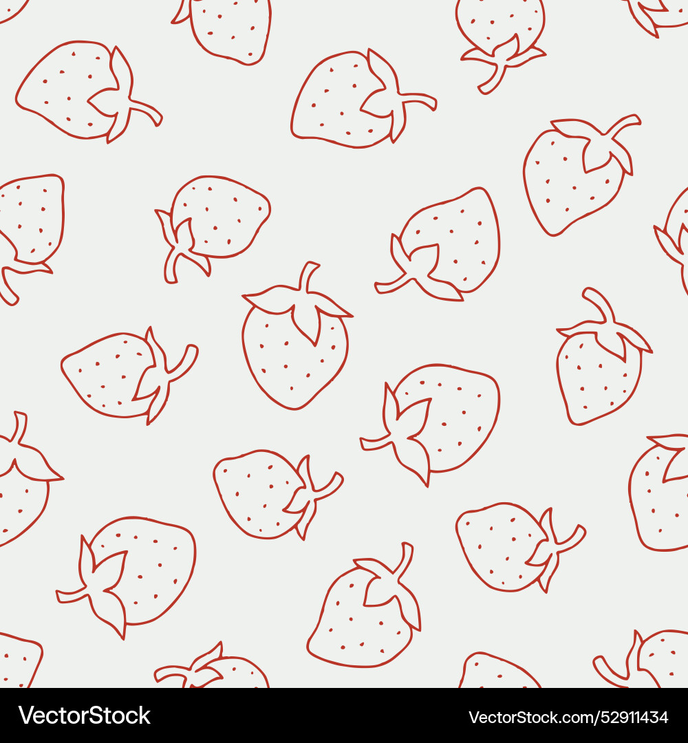 Outline strawberry seamless pattern for print Outline strawberry seamless pattern for print vector image