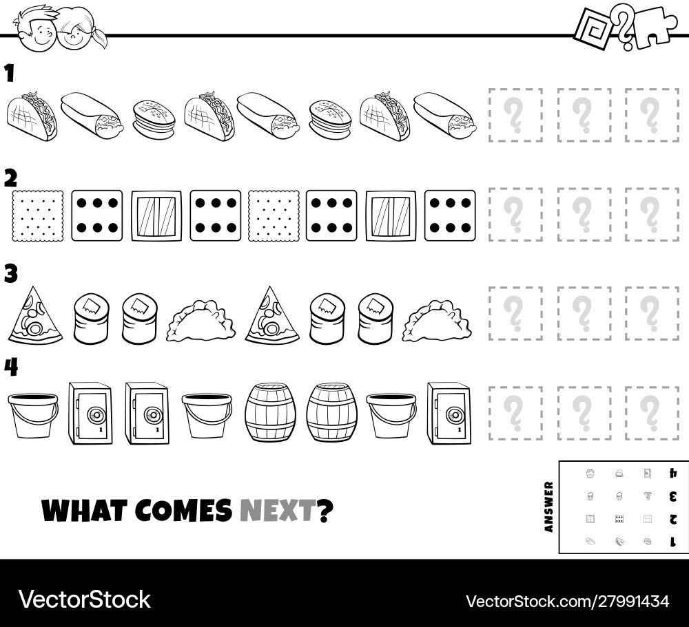 Pattern game with food and objects color book Pattern game with food and objects color book vector image