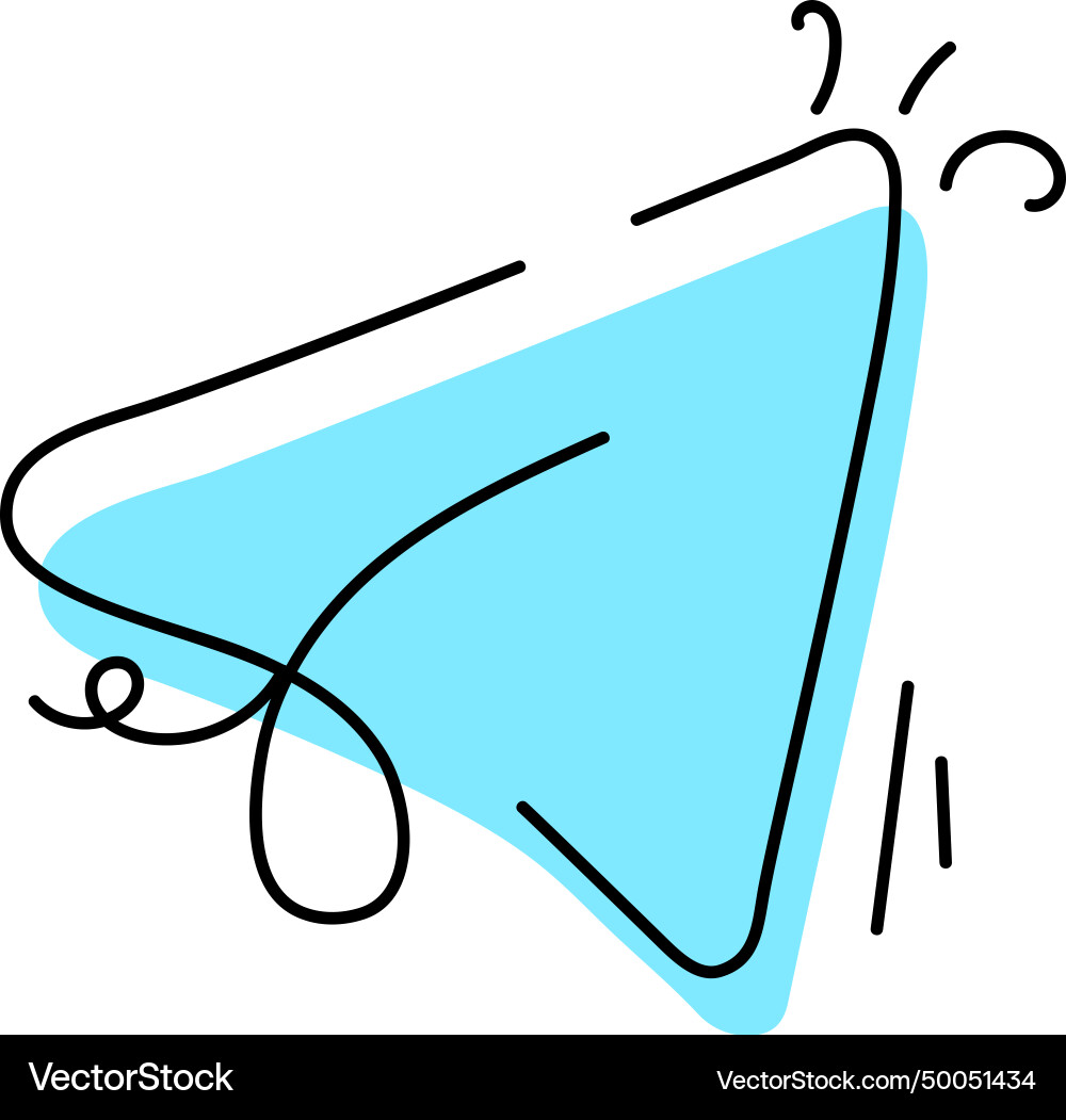 Pointer controls hand drawn icon Vector Image