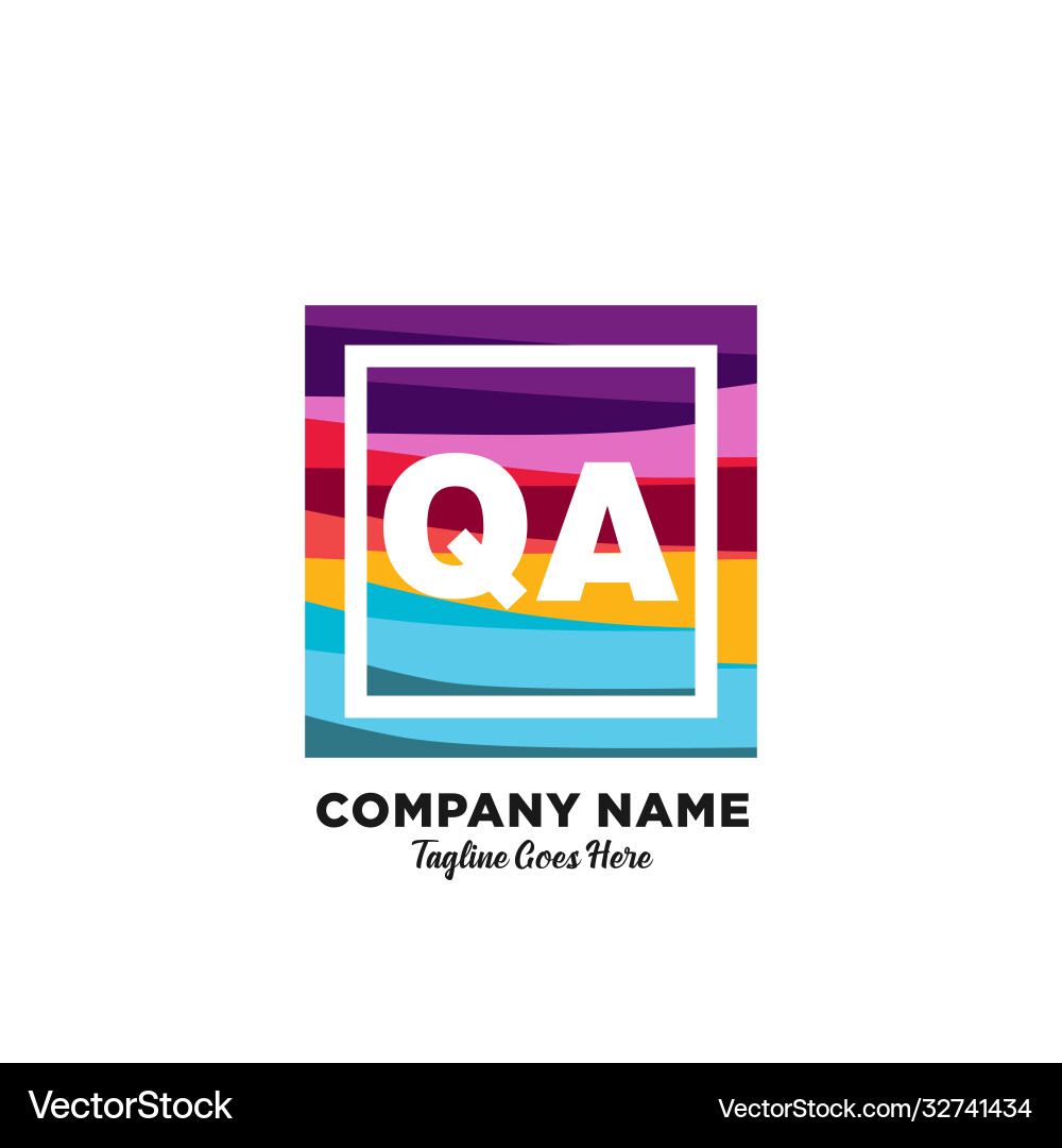 Qa initial logo with colorful template Vector Image