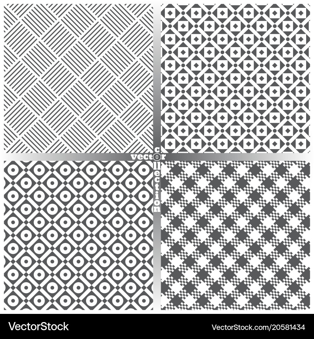 Seamless pattern set ff vector image
