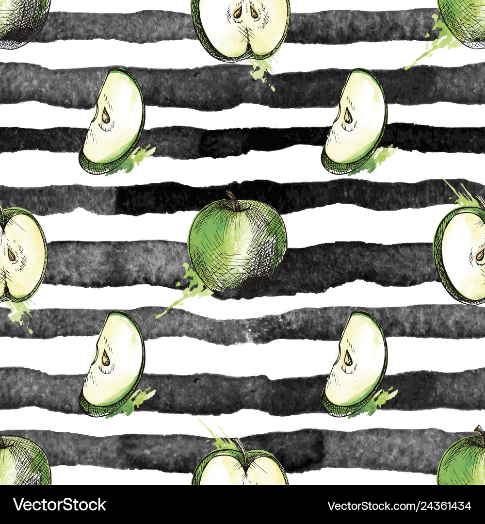 Seamless pattern with apples vector image