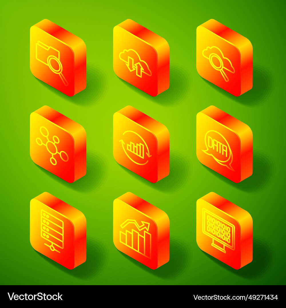 Set line search with folder cloud download Set line search with folder cloud download vector image
