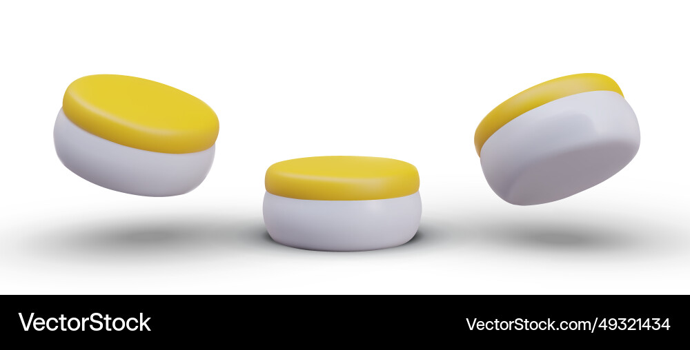 Set of cream jars in different positions Set of cream jars in different positions vector image