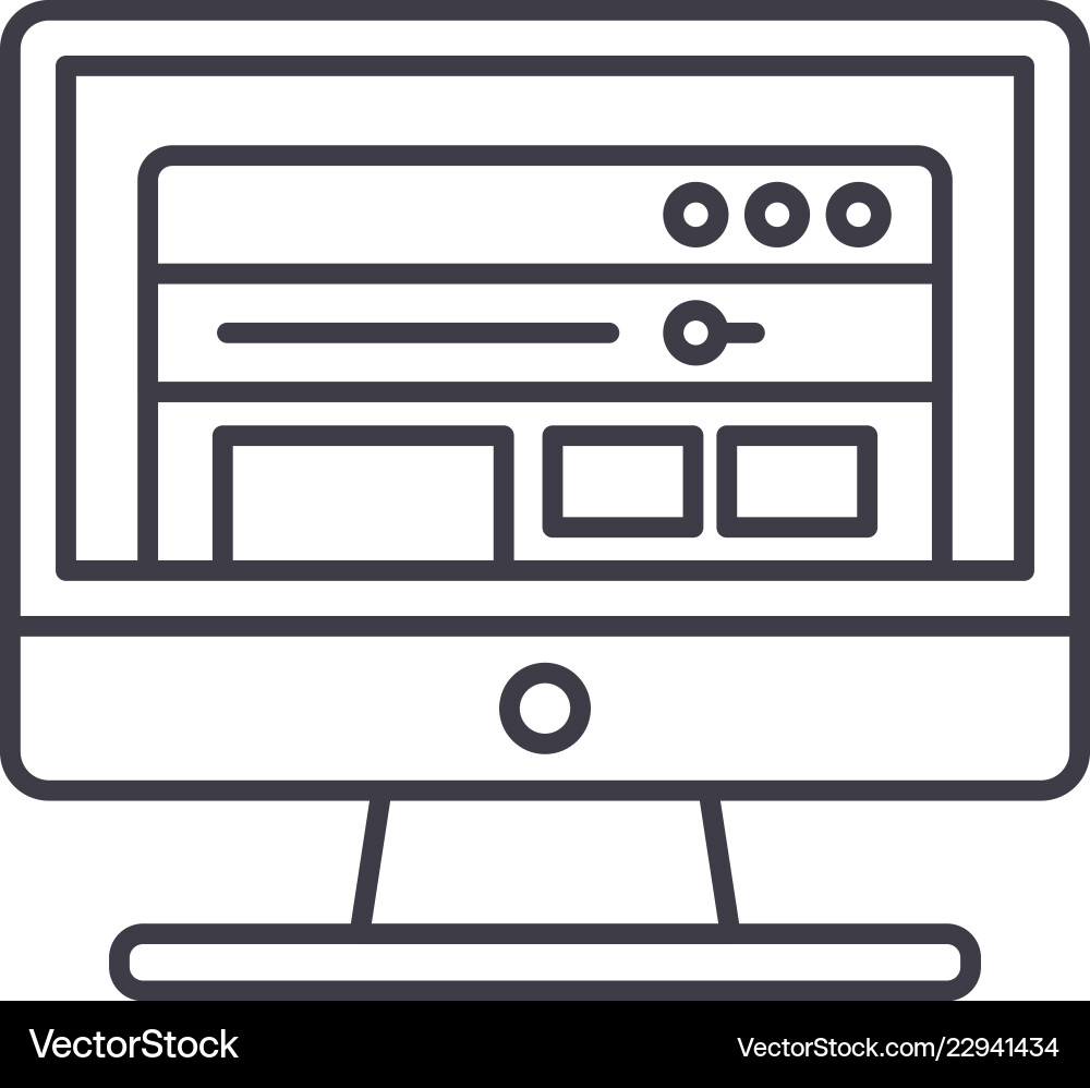 Software line icon concept linear Software line icon concept linear vector image