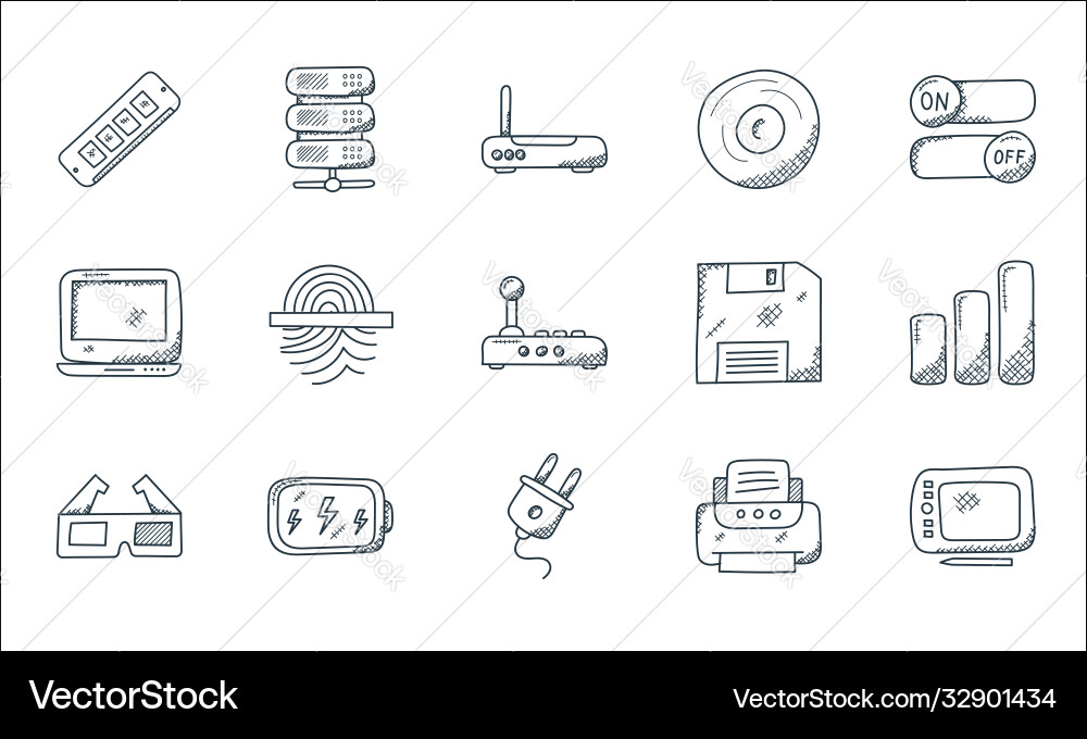 Technology line icons linear set quality Technology line icons linear set quality Vector Image