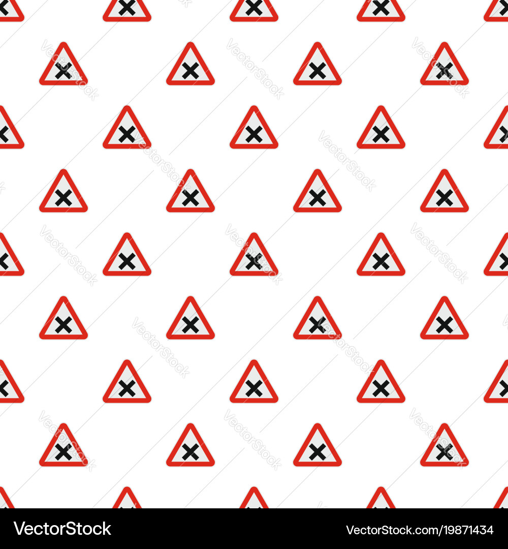 Warning of intersection road pattern seamless Vector Image