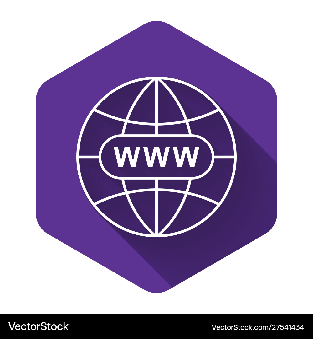 White go to web icon isolated with long shadow White go to web icon isolated with long shadow vector image