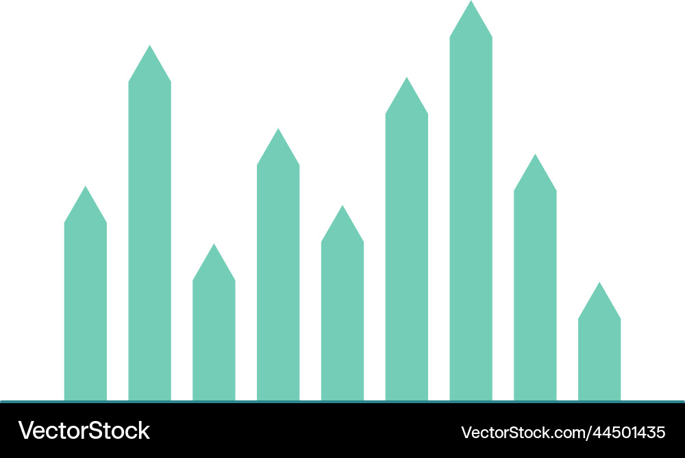 Arrow column chart statistic element data Arrow column chart statistic element data vector image