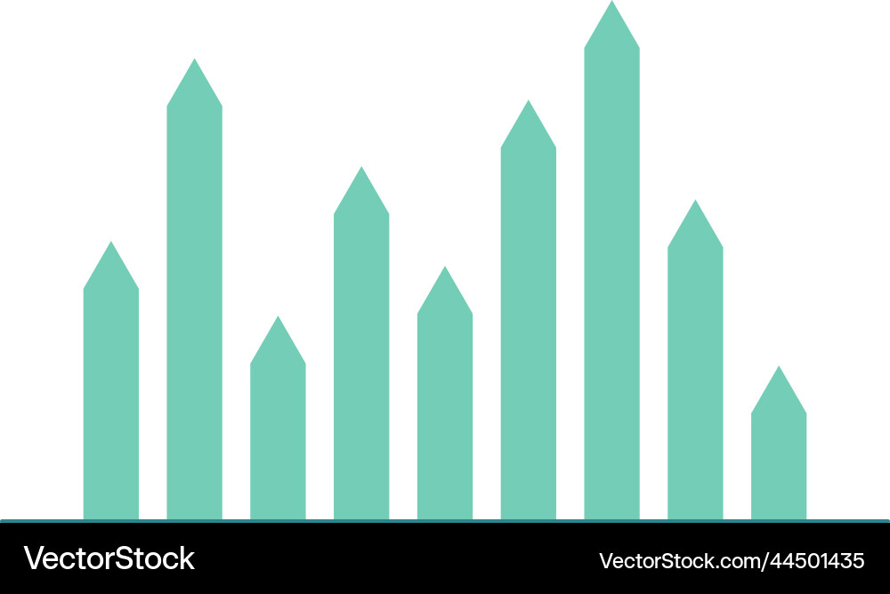 Arrow column chart statistic element data vector image