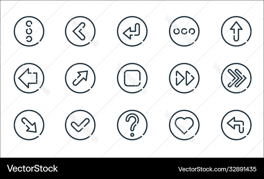 Arrow line icons linear set quality Vector Image