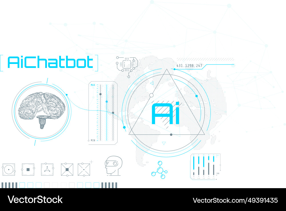 Artificial Intelligence Knowledge Network vector image